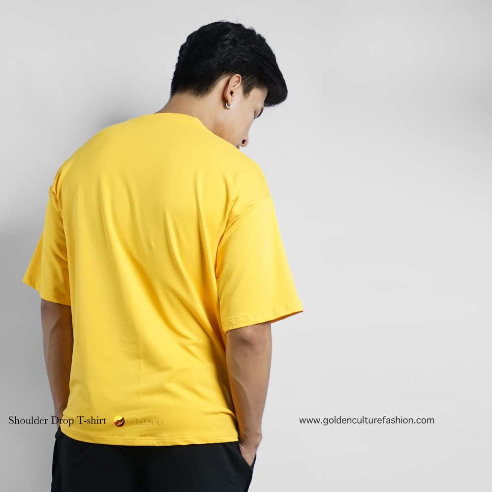 Golden Culture Oversized Premium Loop Cotton Boy T-shirt (Yellow)